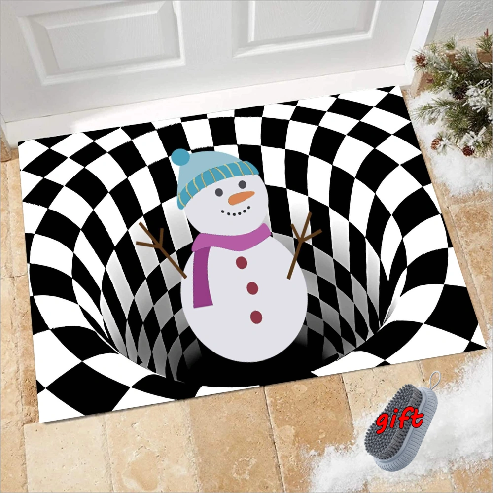 Merry Christmas Claus Snowman Elk Doormat Welcome Floor Mat with Non-Slip Backing Mat Christmas Doormat for Indoor Outdoor Christmas Holiday Entryway Decor,S,#54