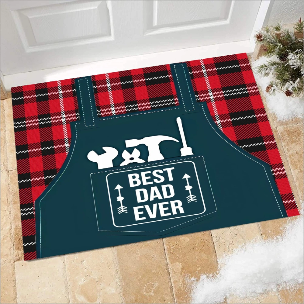 Best Dad Ever Door Mat Outdoor Décor,Pure Doormat with Heavy-Duty Backing - Perfect Color/Sizing for Outdoor/Indoor uses.(A177,S)