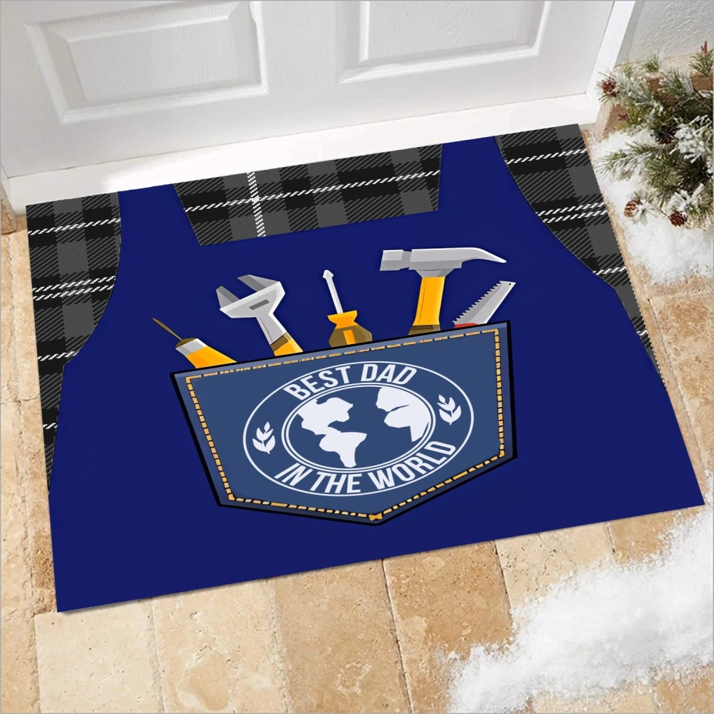 Best Dad Ever Door Mat Outdoor Premium Christmas Doormats for Outdoor Entrance Non-Skid Christmas Welcome Mats for Front Door(A181,S)