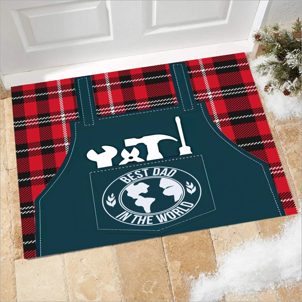 Best Dad Ever Door Mat Outdoor Premium Christmas Doormats for Outdoor Entrance Non-Skid Christmas Welcome Mats for Front Door(A182,S)