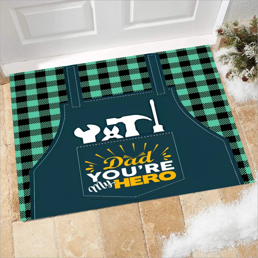 Best Dad Ever Door Mat Christmas Entry Doormat Christmas Door Rug Blanket Holiday Welcome Mat Indoor Outdoor for Home Entrance Front Door Porch Christmas Decoration(A136,S)