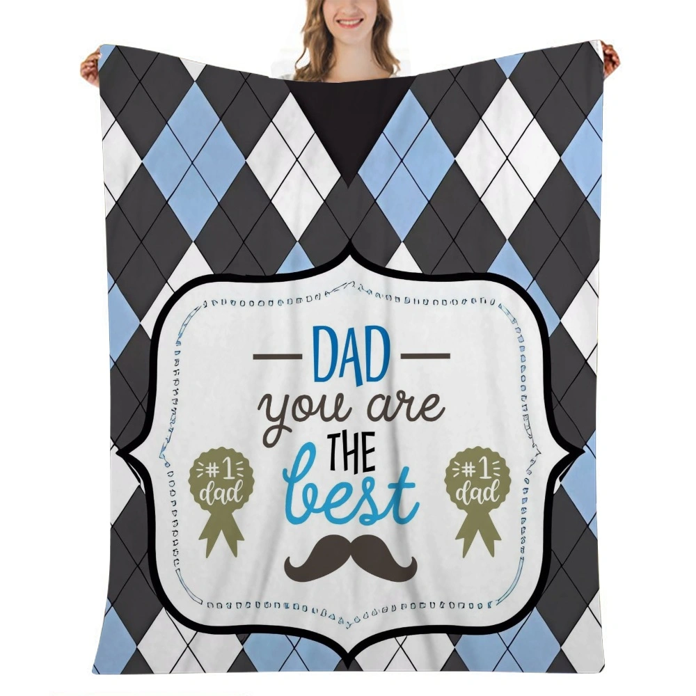 Happy Fathers Day Blanket - Gifts for Women Birthday Gifts Unique Soft Throw Positive Happiness Christmas Baskets for Family Friend Mom Grandma Throw Blanket(32x48'',A045)