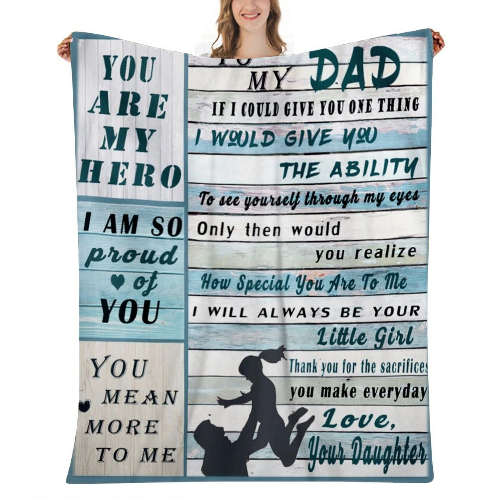 Best Dad Gift Blanket - Gifts for Moms Who Have Everything - Dad Birthday Gifts from Daughter or Son - Gifts for Father's Day,32x48''(#036)