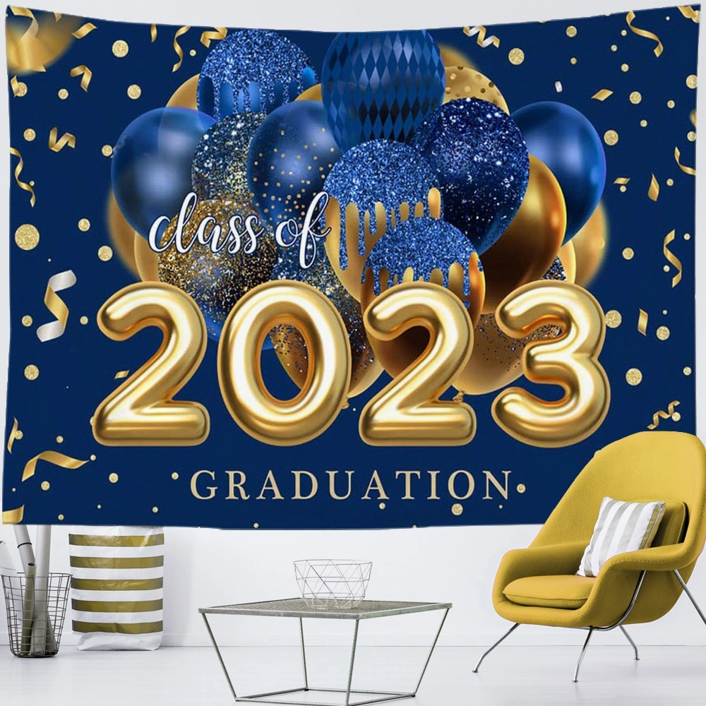 2023 Class Graduation Photography Backdrop Prom Bachelor Cap Ribbon Grad Celebration Party Banner Background for Picture Photo Photobooth Decoration(40x30 in,#30)