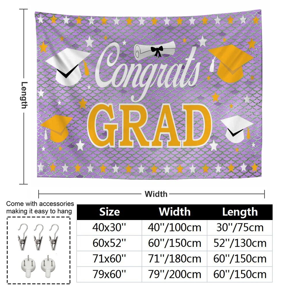 2023 Graduation Backdrop Banner, and Silver Graduation Banner Class of 2023 Polyester Fabric Graduation Banner for 2023 Graduation Party Decorations Photo Booth Props(40x30 in,#126)