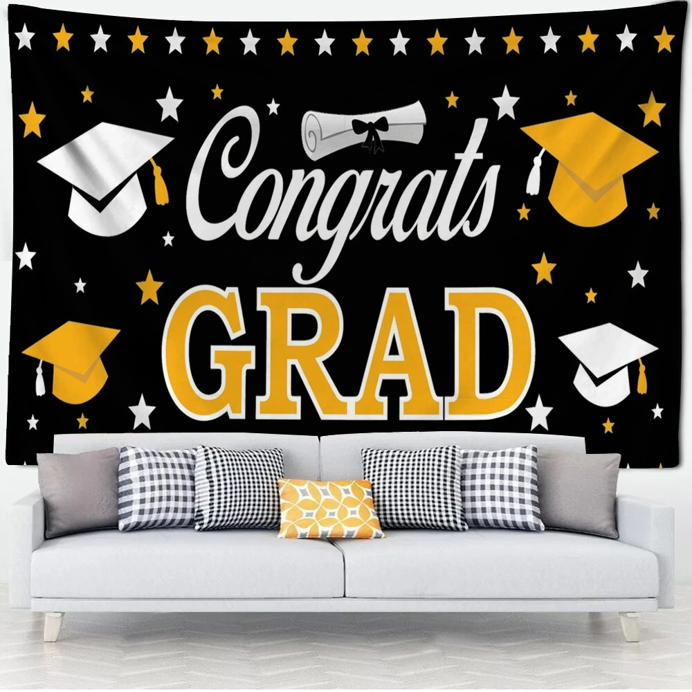 2023 Graduation Backdrop Banner, and Silver Graduation Banner Class of 2023 Polyester Fabric Graduation Banner for 2023 Graduation Party Decorations Photo Booth Props(40x30 in,#130)