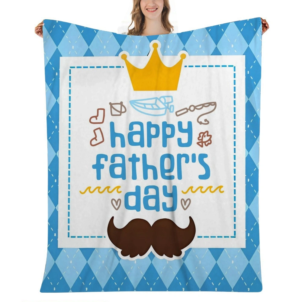 Happy Fathers Day Blanket Soft Warm Throw Blanket Fleece Flannel Fuzzy Lightweight Travel Blankets Cozy All-Season Couch Blankets and Throws for Daughter Adults Students Teen(32x48'',A171)