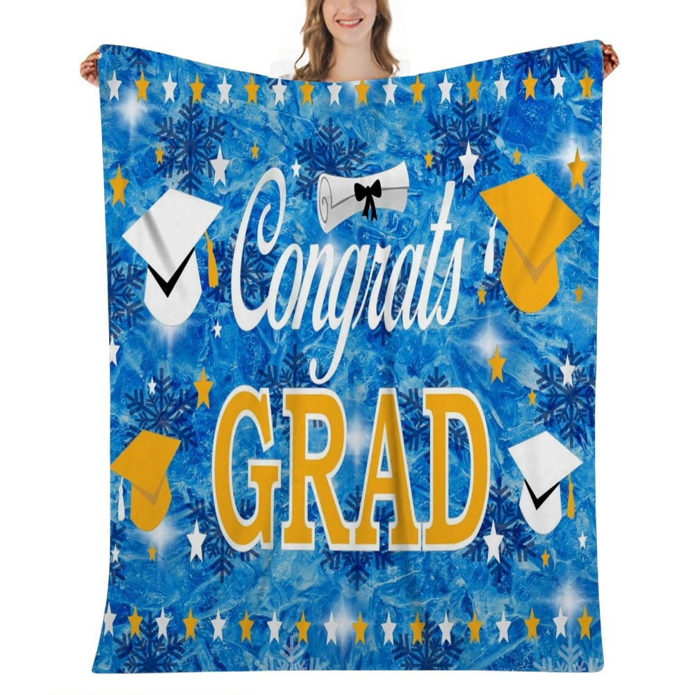 Blanket for Graduation, Congratulations Class of 2023 Grad Blanket Throw Blanket for Him Her Daughter Son from Mom Dad Bedroom Birthday Graduation Decor(32x48'',#106)