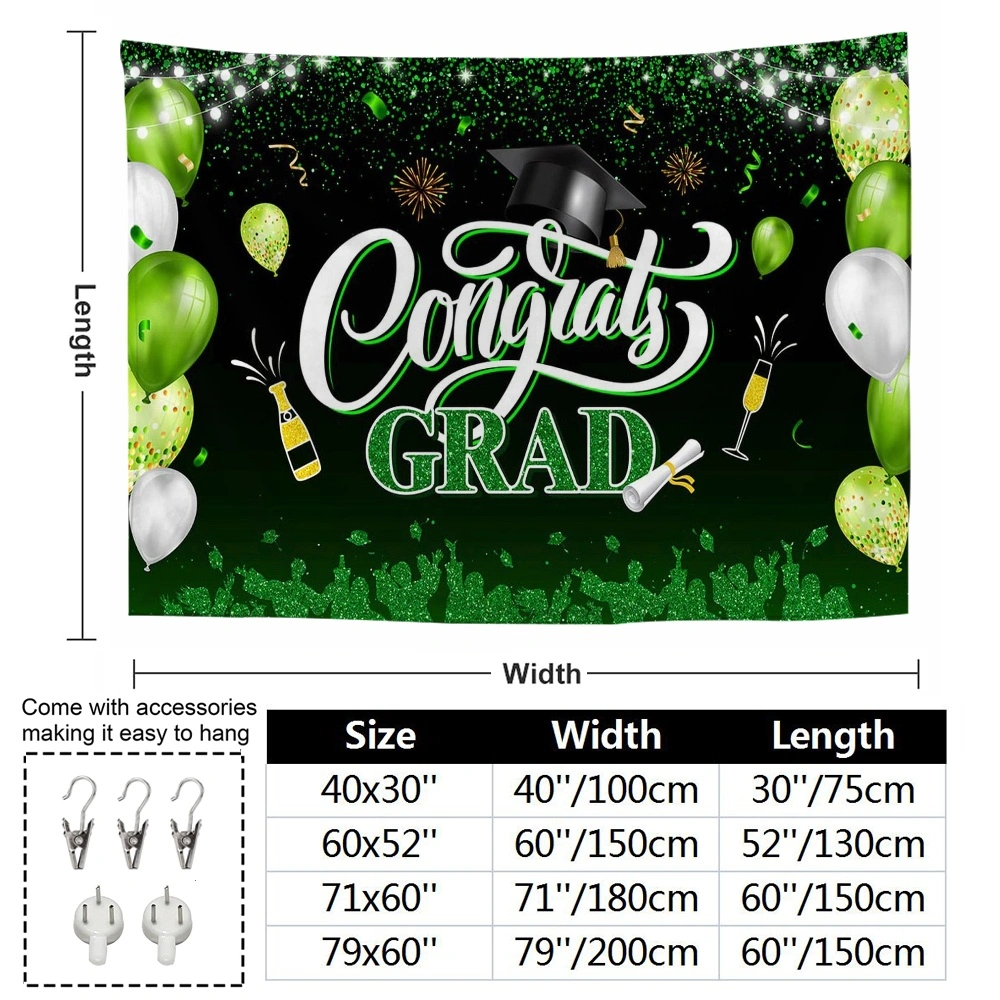 2023 Class Graduation Photography Backdrop Prom Bachelor Cap Ribbon Grad Celebration Party Banner Background for Picture Photo Photobooth Decoration(40x30 in,#45)