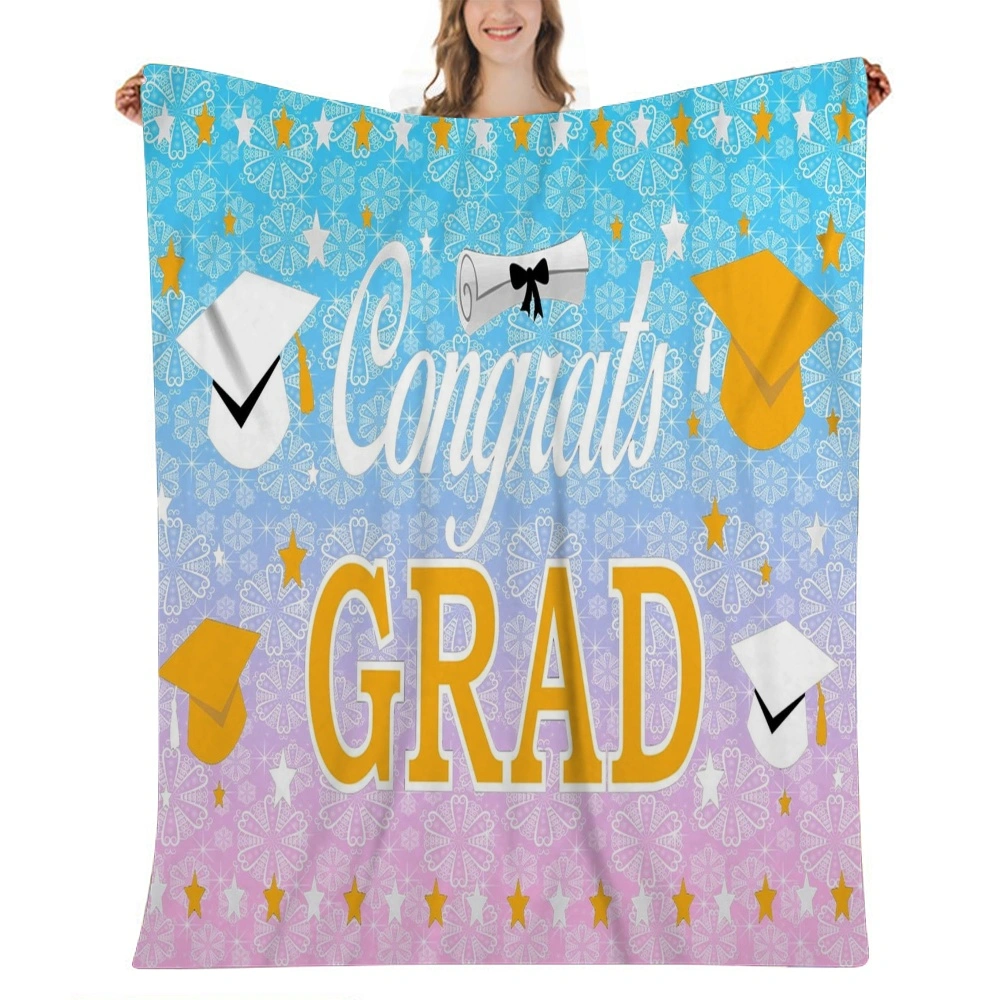 Blanket for Graduation, Congratulations Class of 2023 Grad Blanket Throw Blanket for Him Her Daughter Son from Mom Dad Bedroom Birthday Graduation Decor(32x48'',#107)