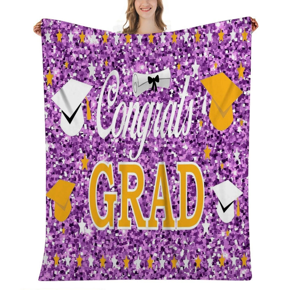 Blanket for Graduation, Congratulations Class of 2023 Grad Blanket Throw Blanket for Him Her Daughter Son from Mom Dad Bedroom Birthday Graduation Decor(32x48'',#114)