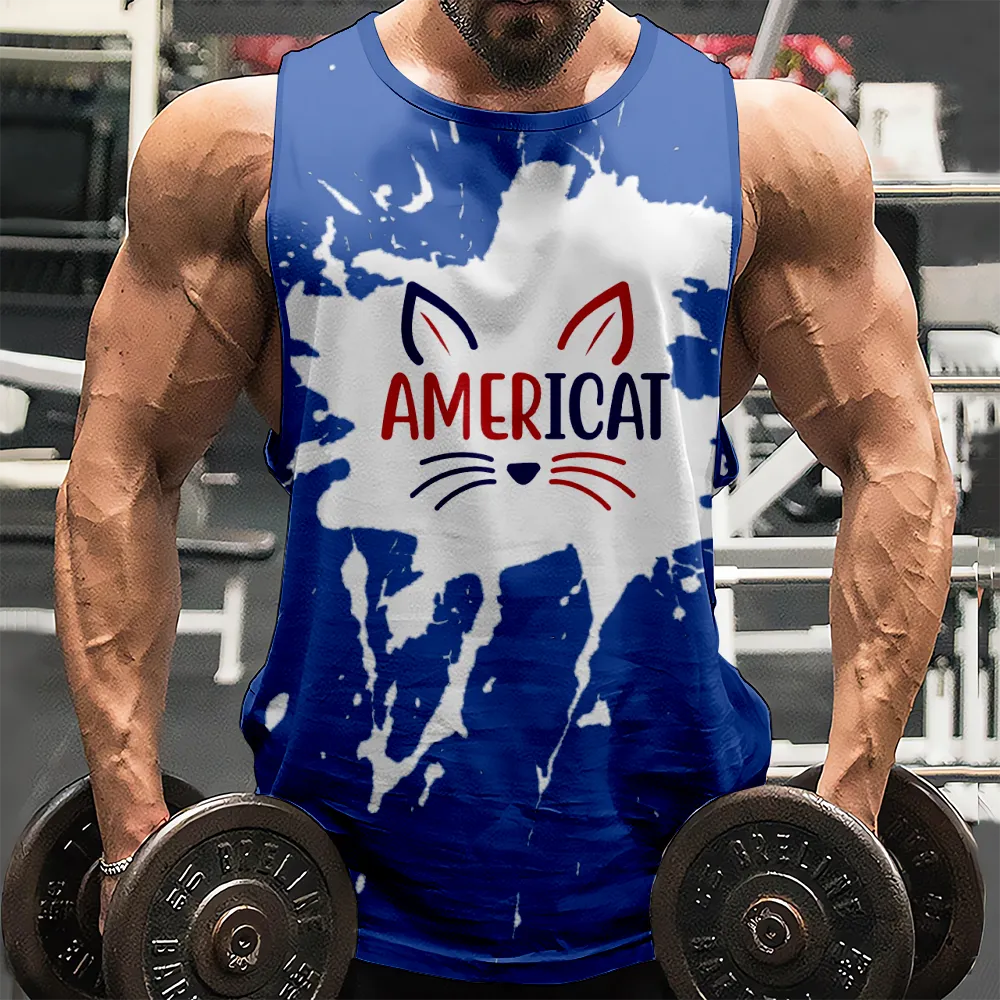 4th of July Shirt Sleeveless Muscle Tees for Men American Flag USA Flag 4th of July Eagle Graphic Tees Retro Muscle Tanks Shirts(H067,100)