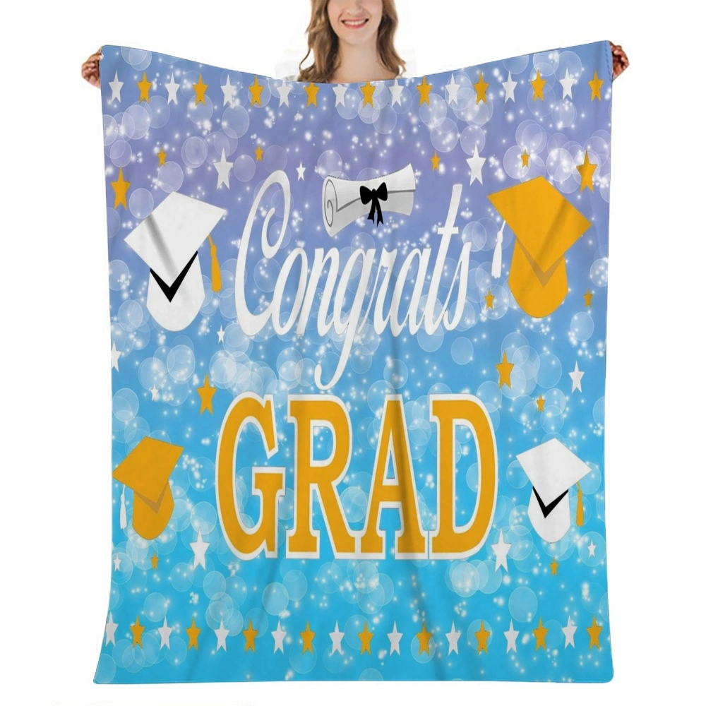 Blanket for Graduation, Congratulations Class of 2023 Grad Blanket Throw Blanket for Him Her Daughter Son from Mom Dad Bedroom Birthday Graduation Decor(32x48'',#119)