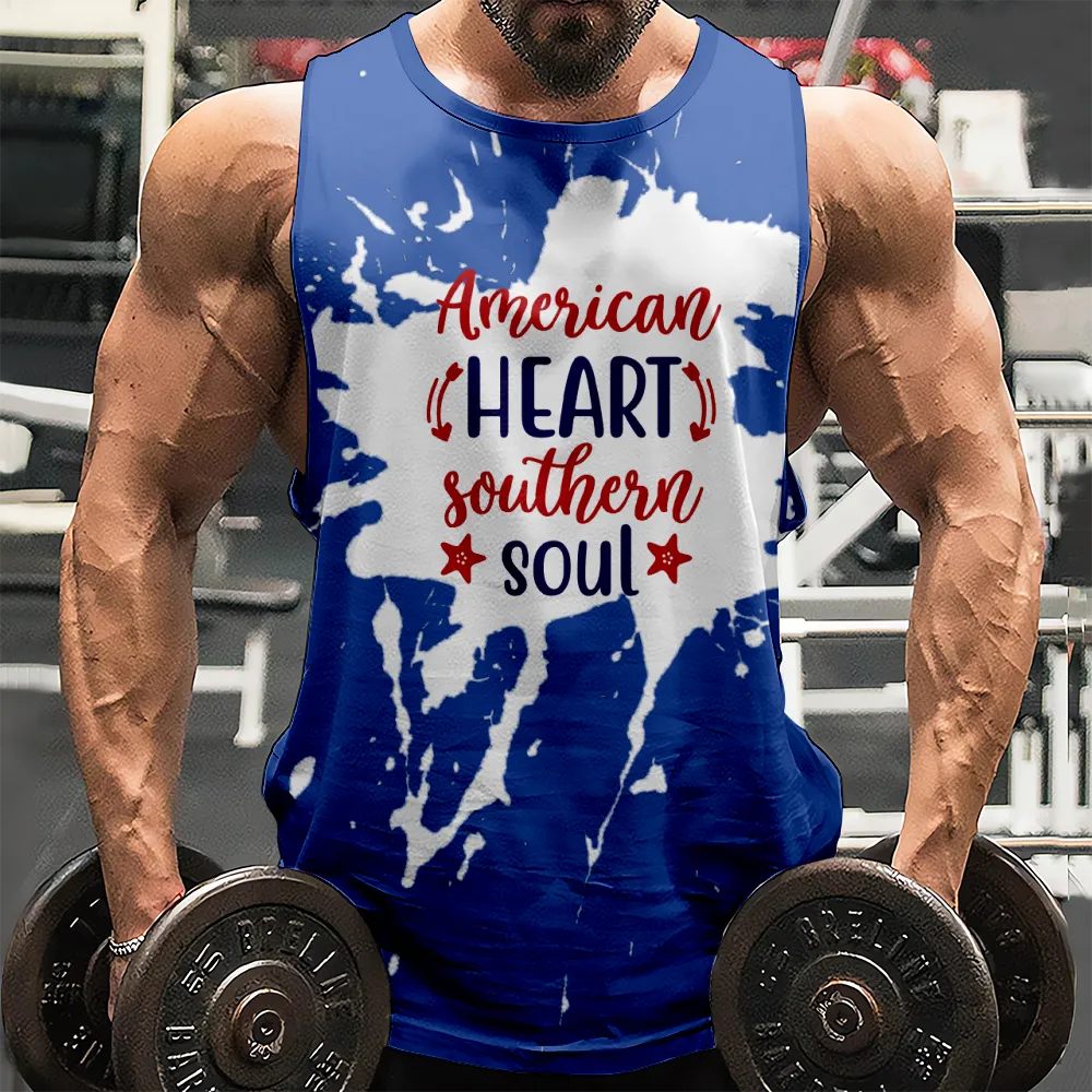 4th of July Shirt Sleeveless Muscle Tees for Men American Flag USA Flag 4th of July Eagle Graphic Sleeveless Muscle T-Shirt(H068,100)