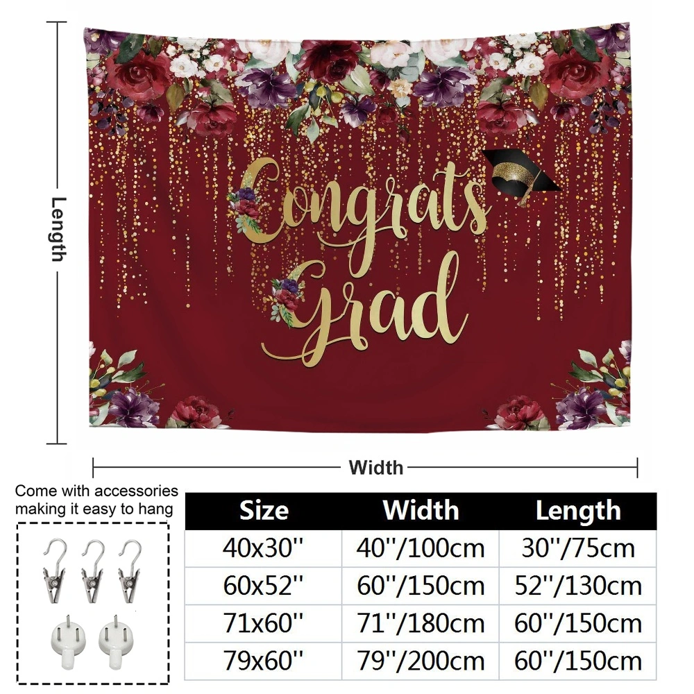 2023 Congrats Grad Backdrop for Class Graduation Photography Backdrop Photo Props Prom Booth Graduation Background Banner Graduation Party Decorations(40x30 in,#53)