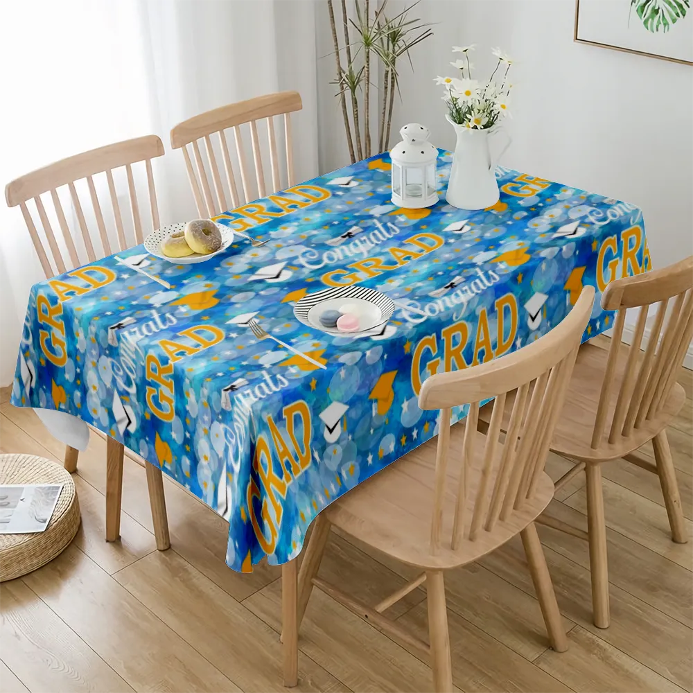 2023 Graduation Decoration Tablecloth, Marble Style Texture, for Dining Tables, Buffet Parties and Camping(#76 S-54x54'')