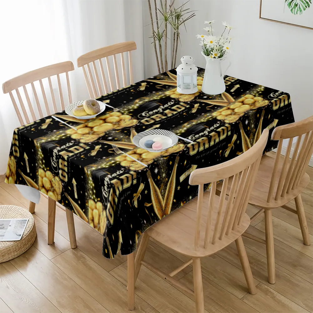 2023 Graduation Decoration Tablecloth, Marble Style Texture, for Dining Tables, Buffet Parties and Camping(#77 S-54x54'')