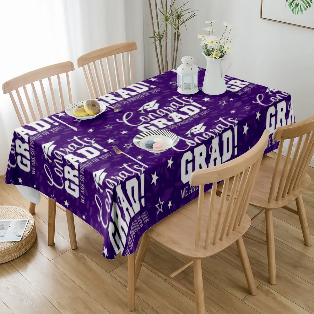 2023 Graduation Decoration Tablecloth, Marble Style Texture, for Dining Tables, Buffet Parties and Camping(#82 S-54x54'')