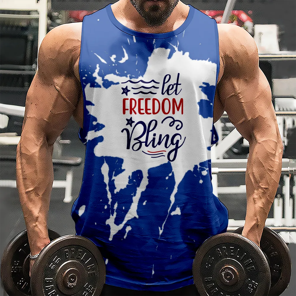 4th of July Shirt Sleeveless Muscle Tees for Men American Flag USA Flag 4th of July Eagle Summer Tops for Gym Workout Party(H081,100)