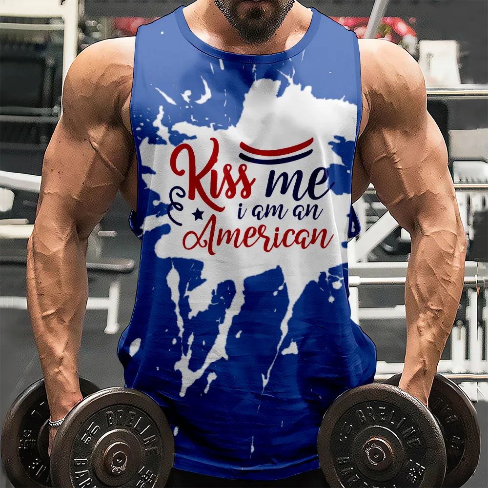 4th of July Shirt Sleeveless Muscle Tees for Men American Flag USA Flag 4th of July Eagle Sleeveless Muscle T-Shirt for Gym Workout Party(H079,100)