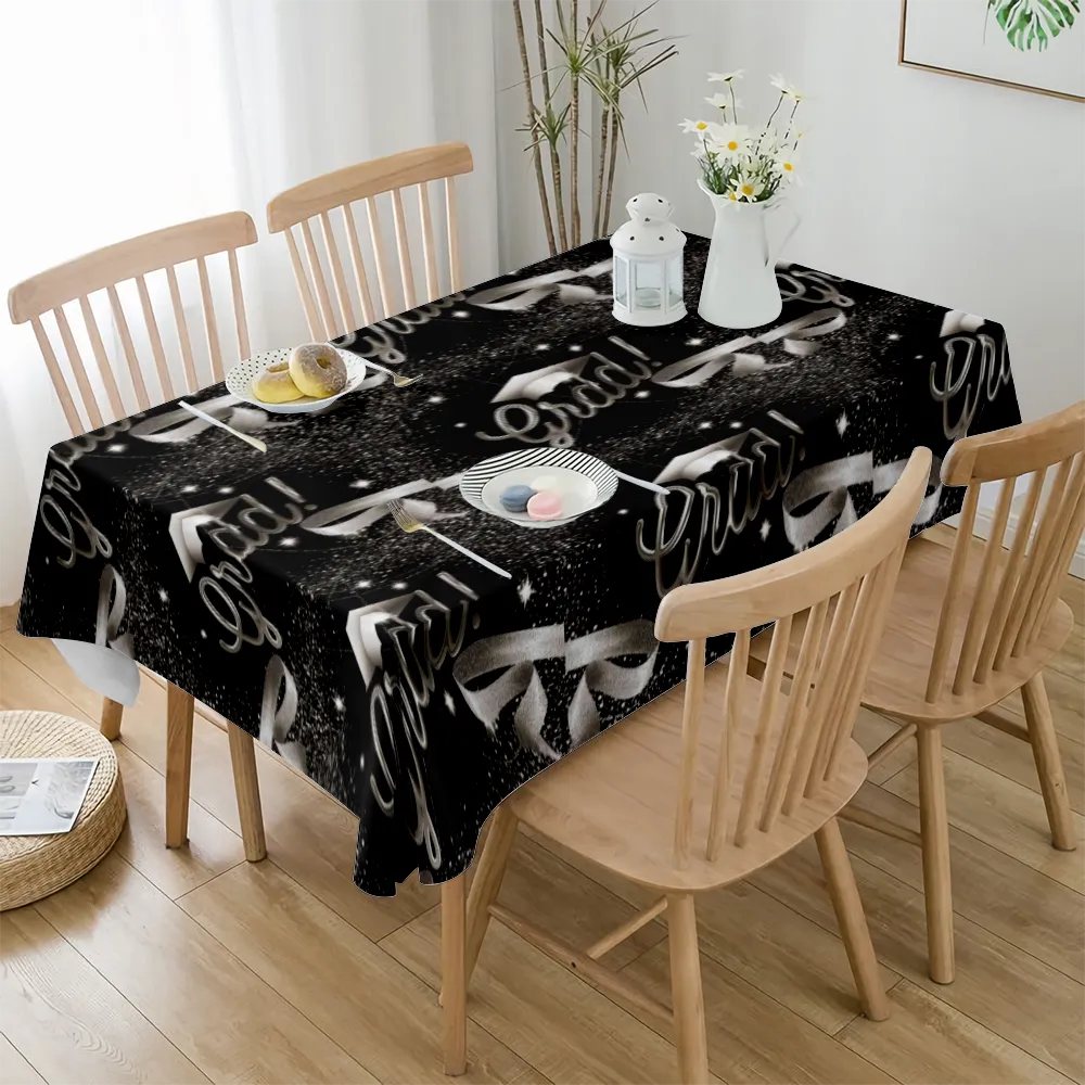 2023 Graduation Decoration Tablecloth, Marble Style Texture, for Dining Tables, Buffet Parties and Camping(#90 S-54x54'')