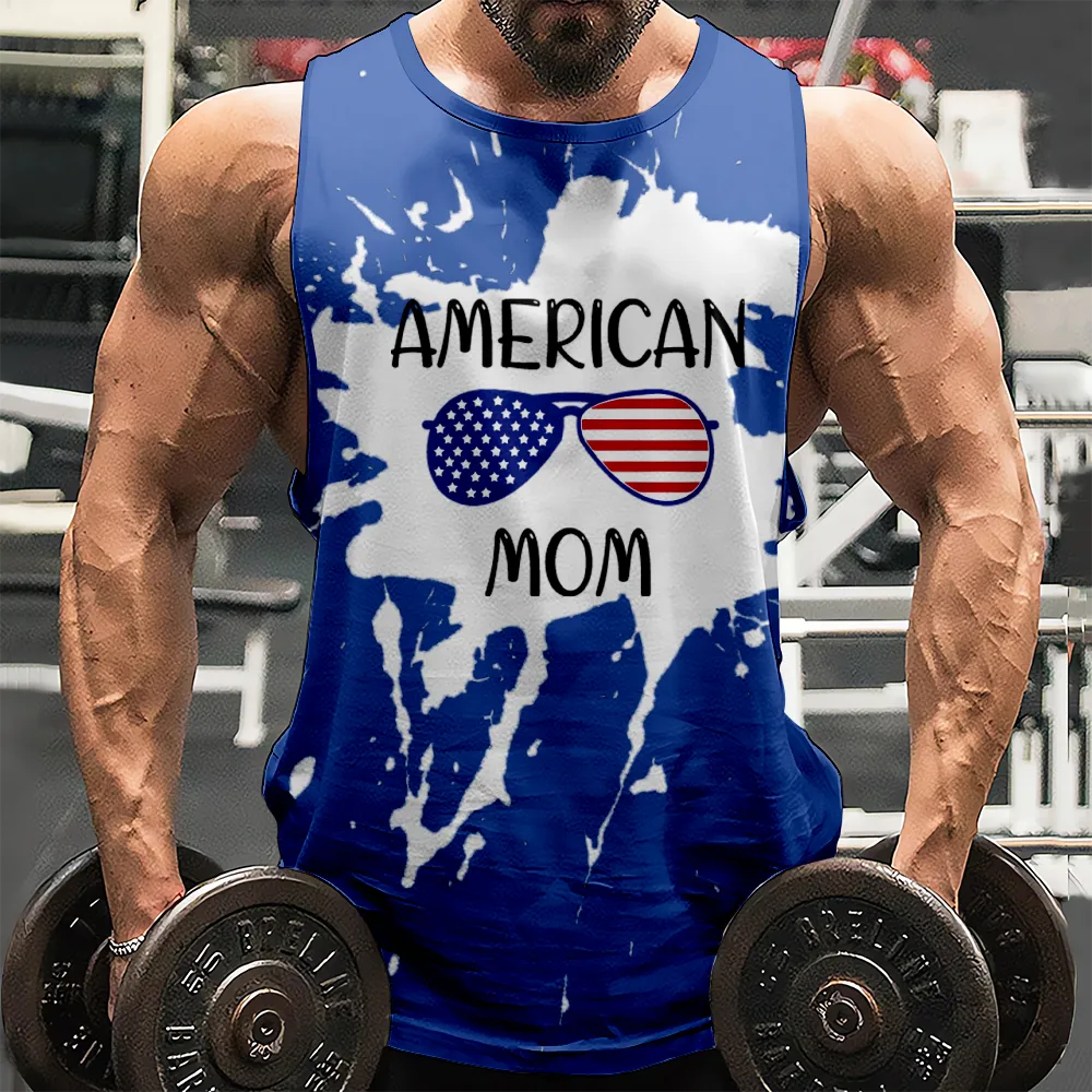 4th of July Tank Top for Men American Flag USA Flag 4th of July Eagle Graphic Sleeveless Muscle T-Shirt(H026,100)