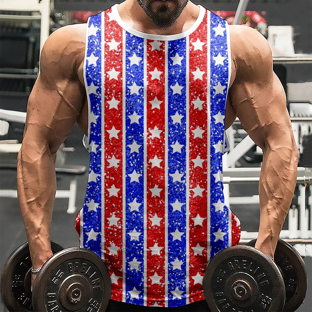 4th of July Crew Sleeveless Tank Top American Flag USA Flag 4th of July Eagle Graphic Tees Retro Muscle Tanks Shirts(H172,100)