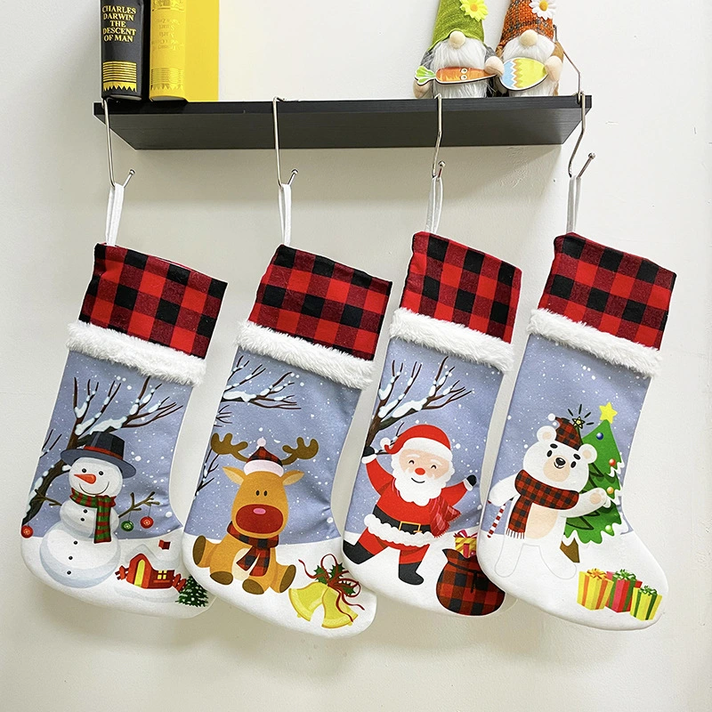 Christmas Printing Socks Gift Bag Pendant