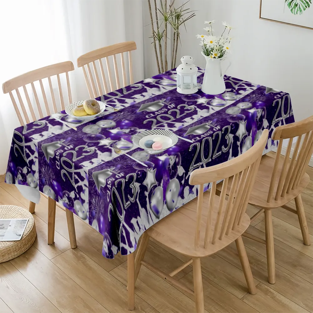 2023 Graduation Decoration Tablecloth for Indoor and Outdoor Use for Party Dinner Decor(#22 S-54x54'')