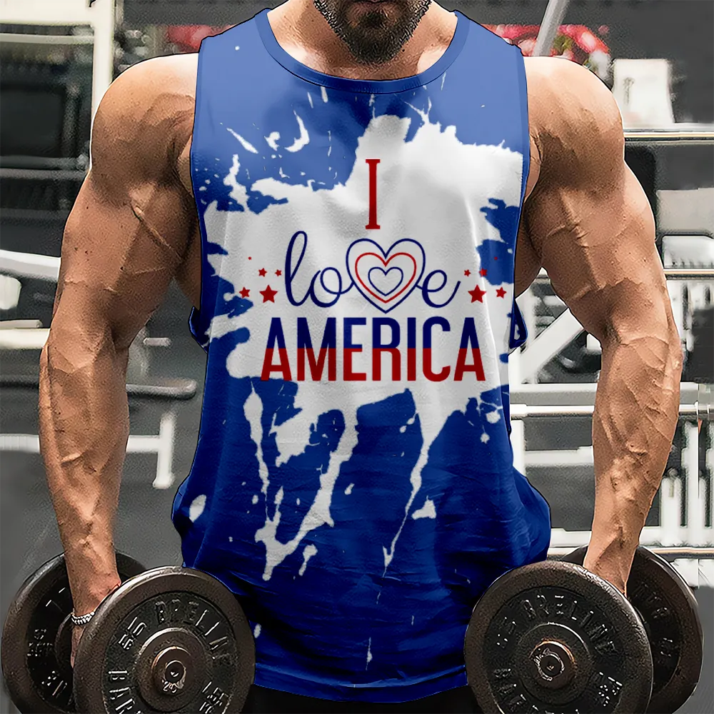 4th of July Tank Top for Men American Flag USA Flag 4th of July Eagle Shirts Sleeveless Muscle Tees(H029,100)