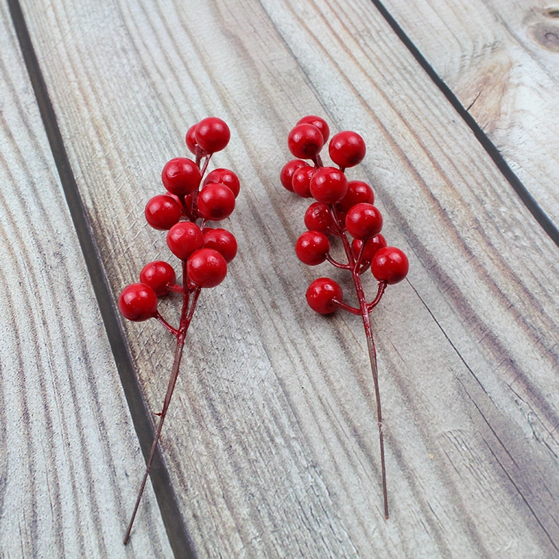 Simulation Chinese Hawthorn 14 Fork Fruit Christmas Foam