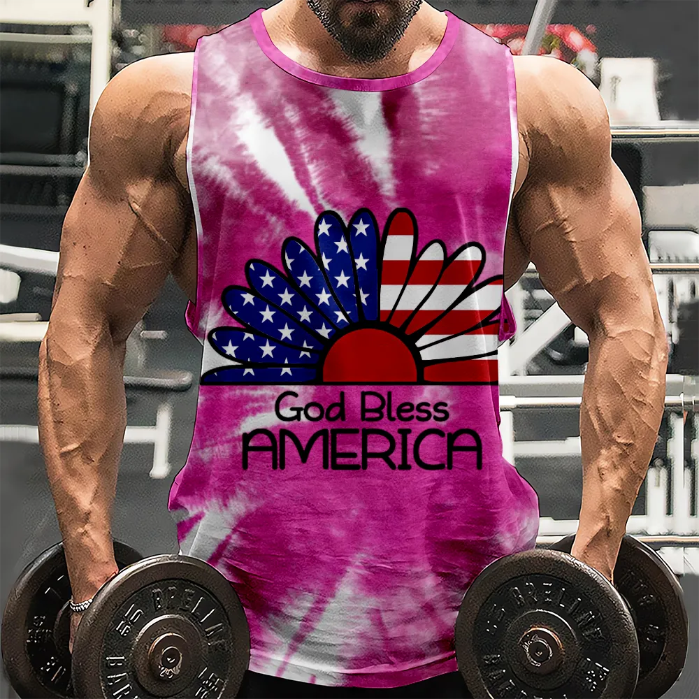 4th of July Graphic Gym Workout Tank Top American Flag USA Flag 4th of July Eagle Tank Tops Sleeveless Gym Muscle Workout Tee Tank Top(H098,100)