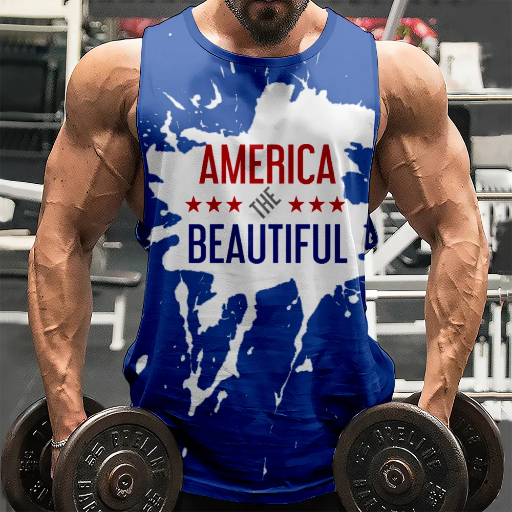 4th of July Tank Top for Men American Flag USA Flag 4th of July Eagle Tank Tops Men for Gym Workout Party(H036,100)