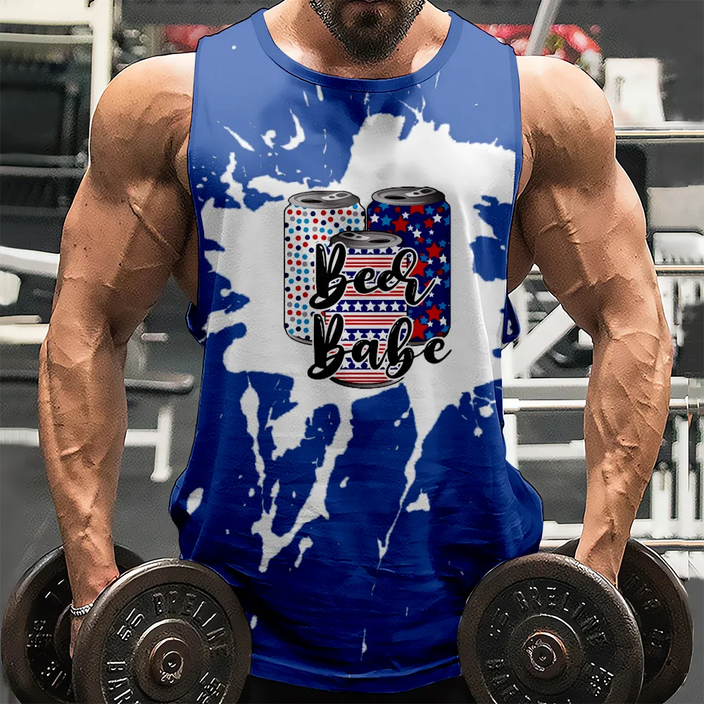 4th of July Tank Top for Men American Flag USA Flag 4th of July Eagle Sleeveless Muscle Tees for Gym Workout Party(H038,100)