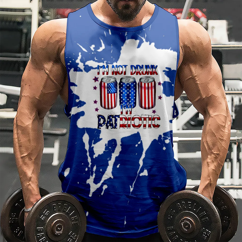 4th of July Tank Top for Men American Flag USA Flag 4th of July Eagle Summer Tops for Gym Workout Party(H039,100)