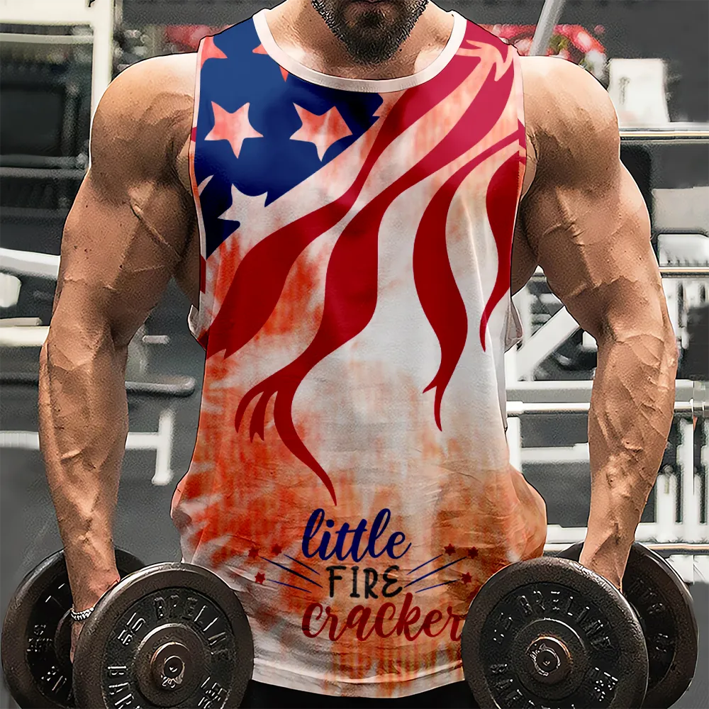 4th of July Graphic Sleeveless Muscle T-Shirt American Flag USA Flag 4th of July Eagle Crew Tank Top Vintage Tank Top(H107,100)