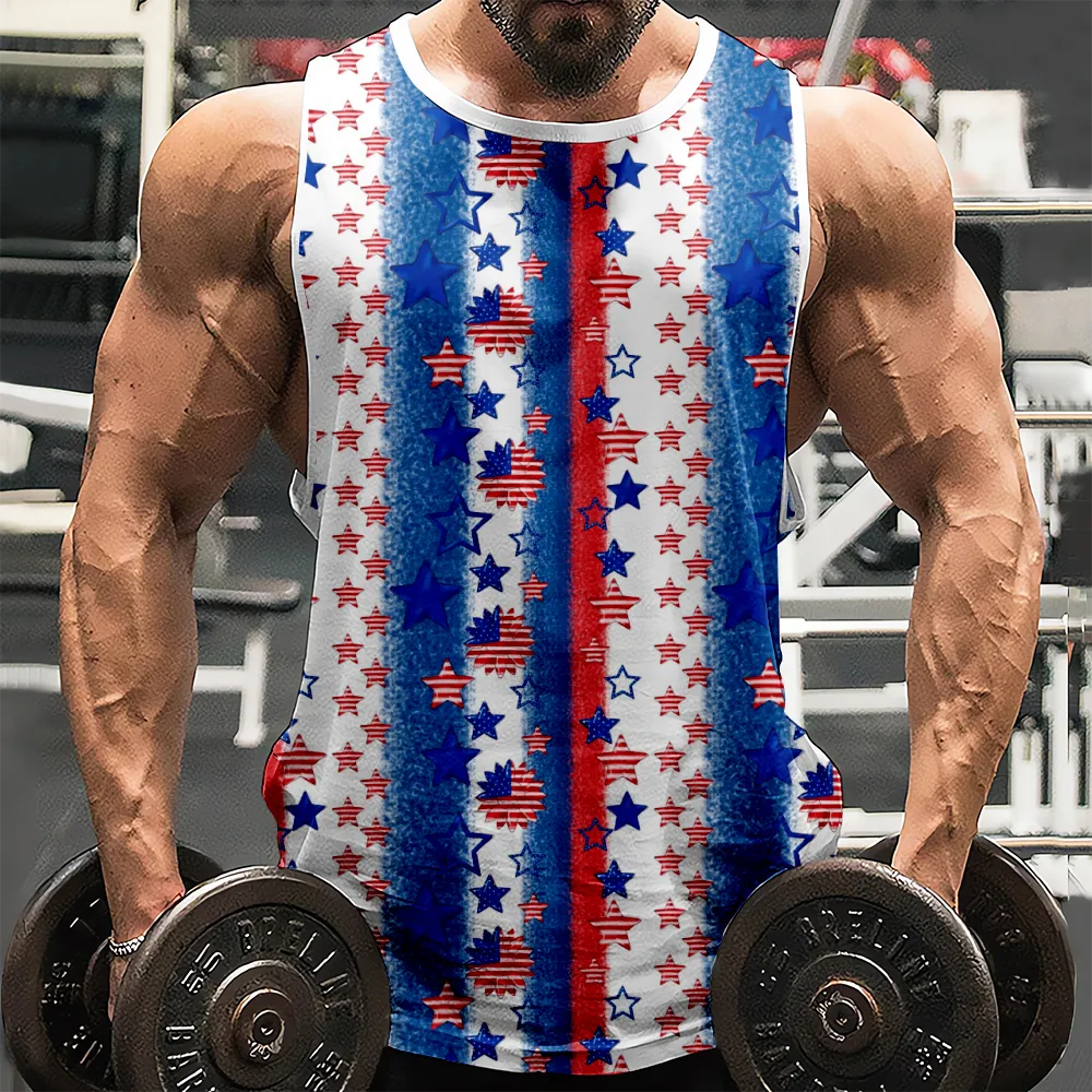 4th of July 3D Print Casual Tank Top for Men American Flag USA Flag 4th of July Eagle Shirts Mens Muscle Tank Top Sleeveless Graphic Gym Workout(H280,100)