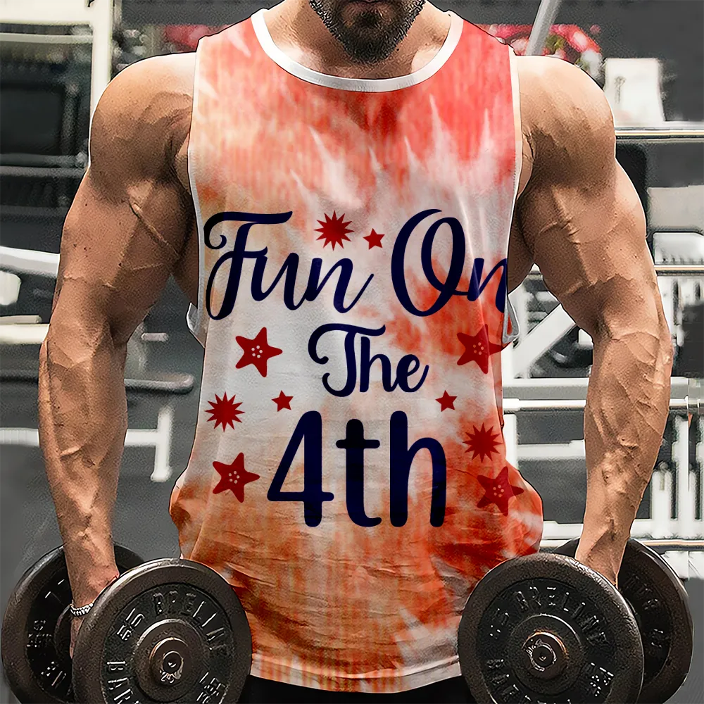 4th of July Graphic Sleeveless Muscle T-Shirt American Flag USA Flag 4th of July Eagle Matching Family Tank Top(H111,100)