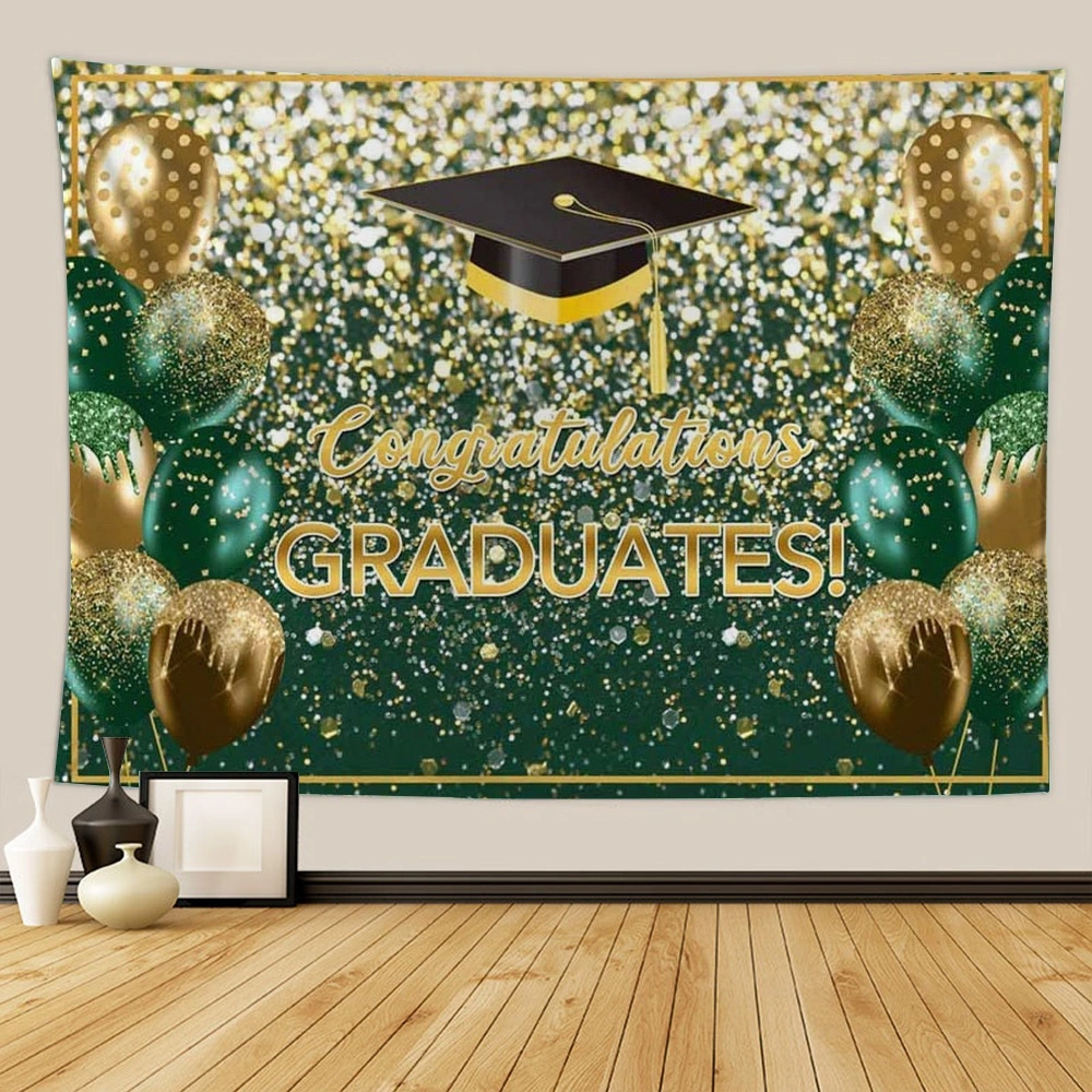 2023 Class Graduation Photography Backdrop Prom Bachelor Cap Ribbon Grad Celebration Party Banner Background for Picture Photo Photobooth Decoration(40x30 in,#18)