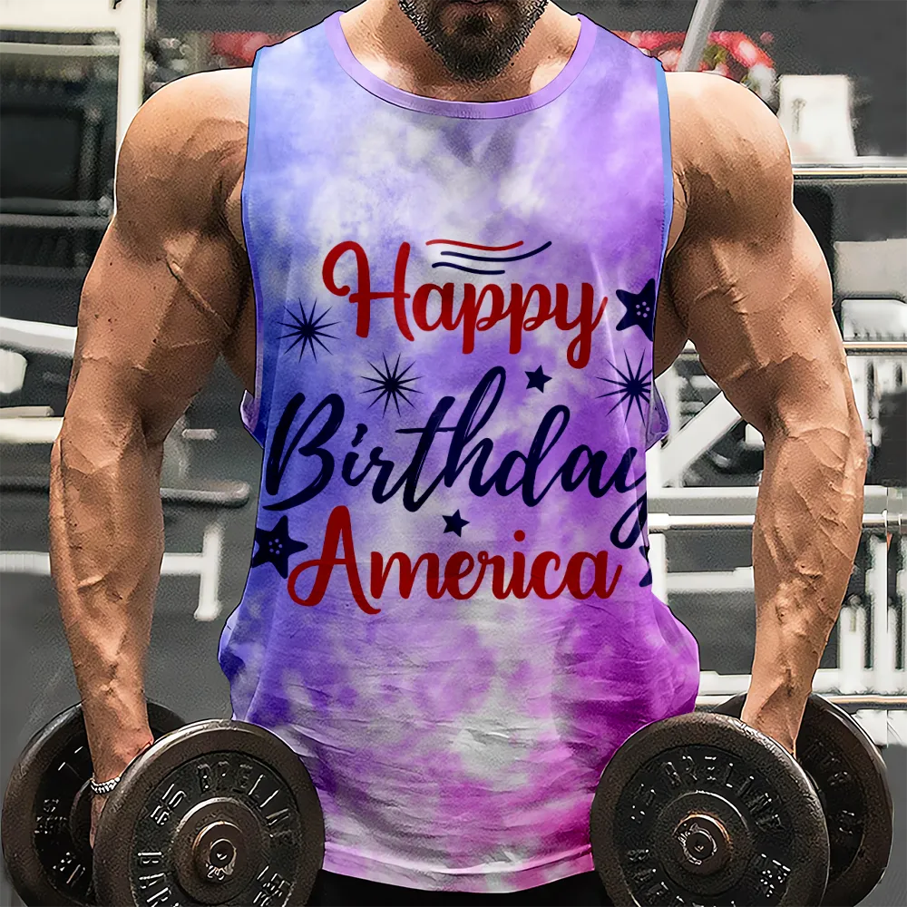 4th of July Graphic Sleeveless Muscle T-Shirt American Flag USA Flag 4th of July Eagle Sleeveless Muscle Tank Top for Gym Workout Party(H126,100)