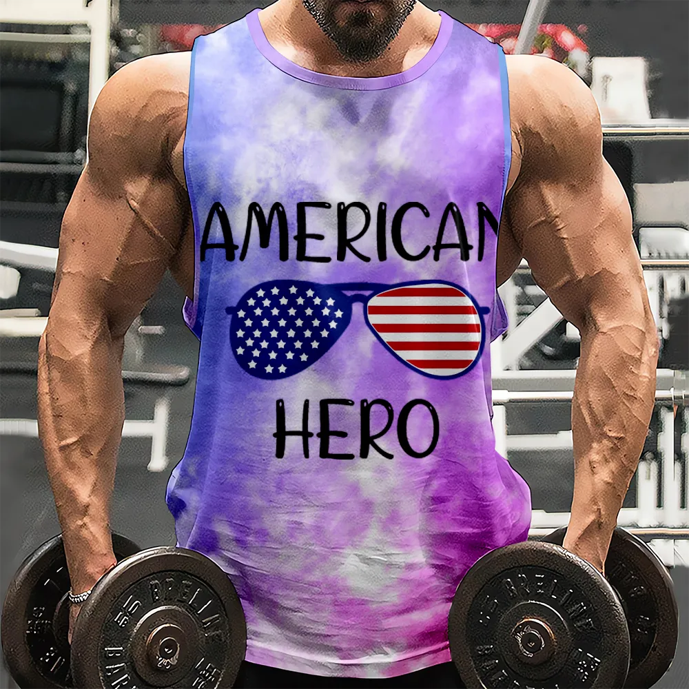 4th of July Tank Top Sleeveless Tee Shirt American Flag USA Flag 4th of July Eagle Shirts Mens Muscle Tank Top Sleeveless Graphic Gym Workout(H133,100)