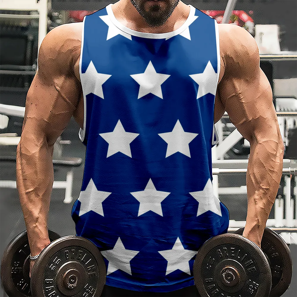 4th of July Round Neck Plus Size Comfortable Boys Tank Top American Flag USA Flag 4th of July Eagle Tank Top Sleeveless Tee Shirt(H223,100)