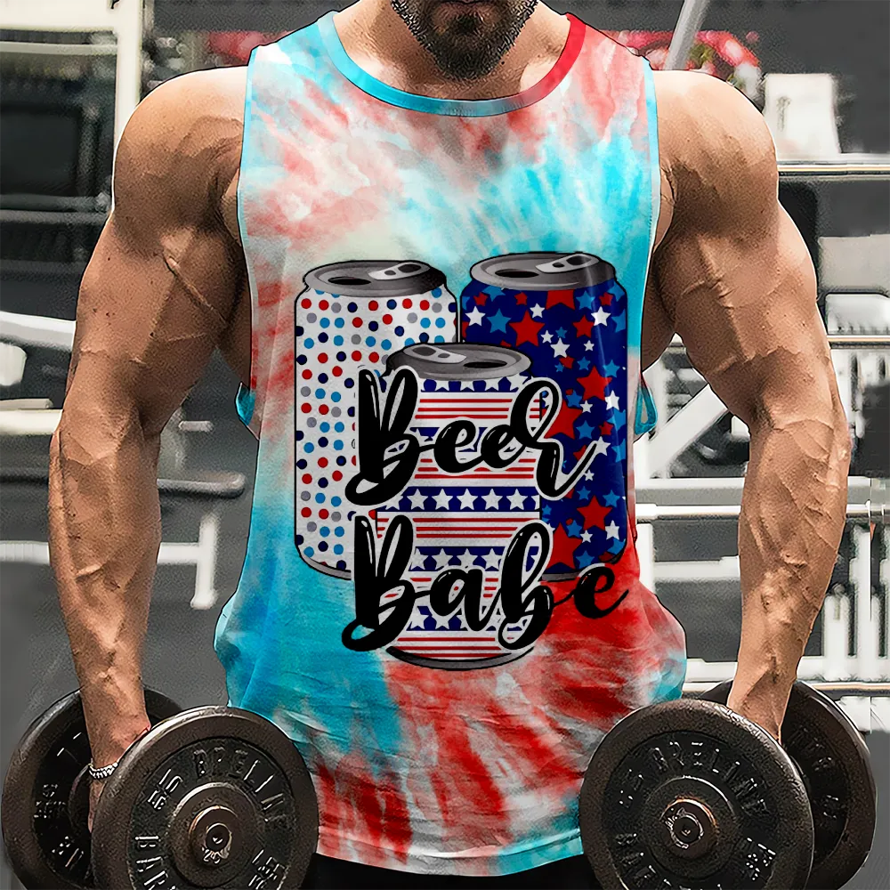 4th of July Graphic Sleeveless Tees Muscle Tanks Shirts American Flag USA Flag 4th of July Eagle Graphic Sleeveless Muscle T-Shirt(H152,100)