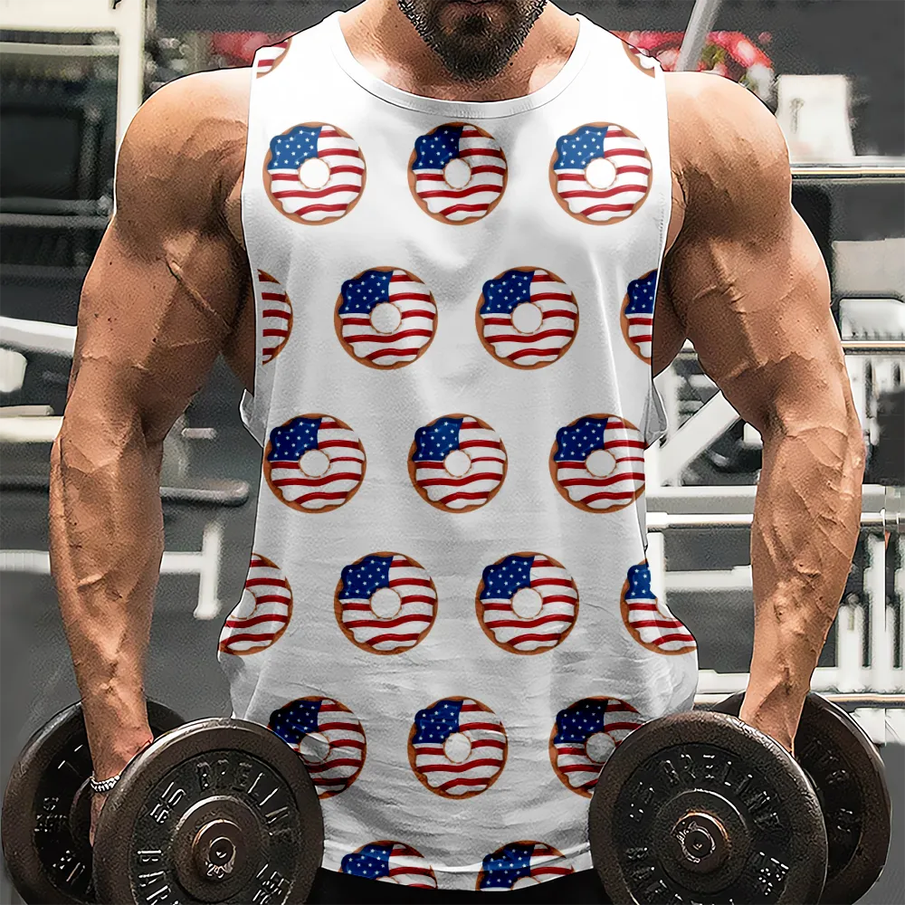 4th of July Sleeveless Shirt American Flag USA Flag 4th of July Eagle Graphic Sleeveless Muscle T-Shirt(H236,100)