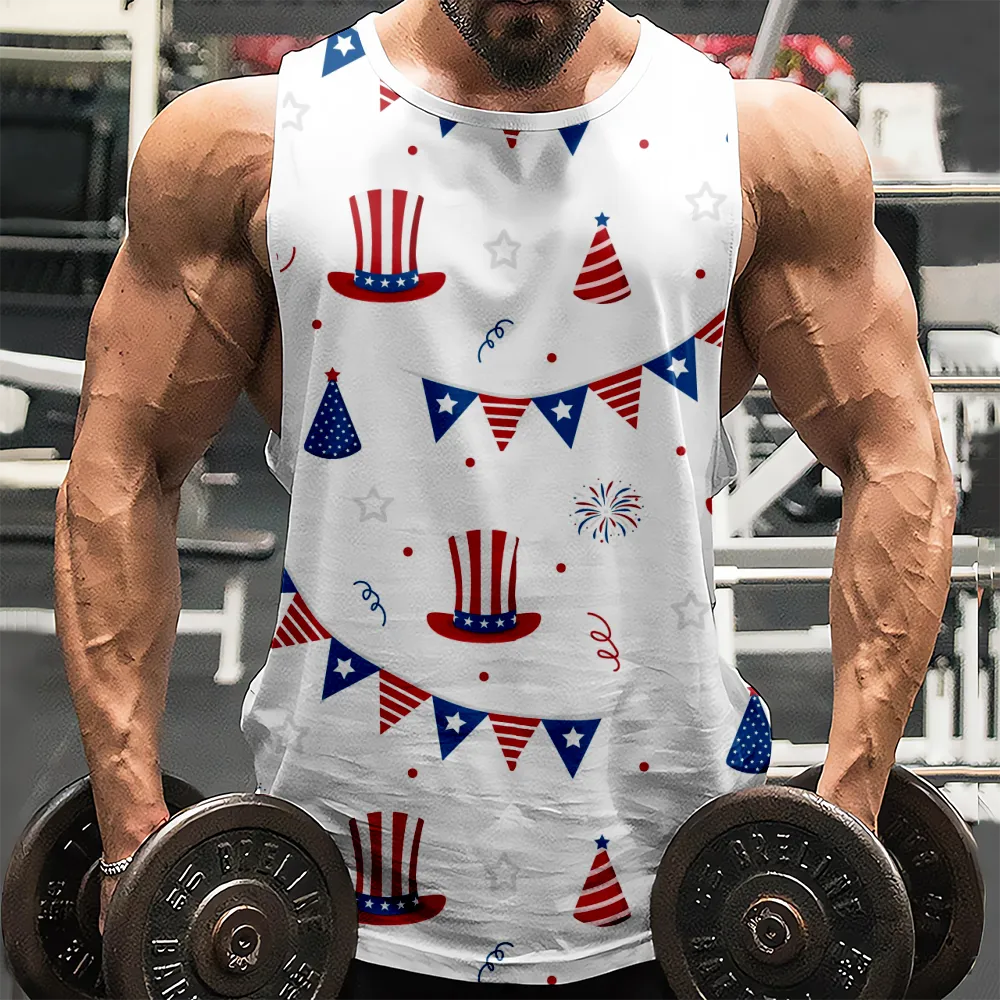 4th of July Sleeveless Shirt American Flag USA Flag 4th of July Eagle Shirts Sleeveless Muscle Tank Top Graphic Gym Workout Tank Top(H240,100)