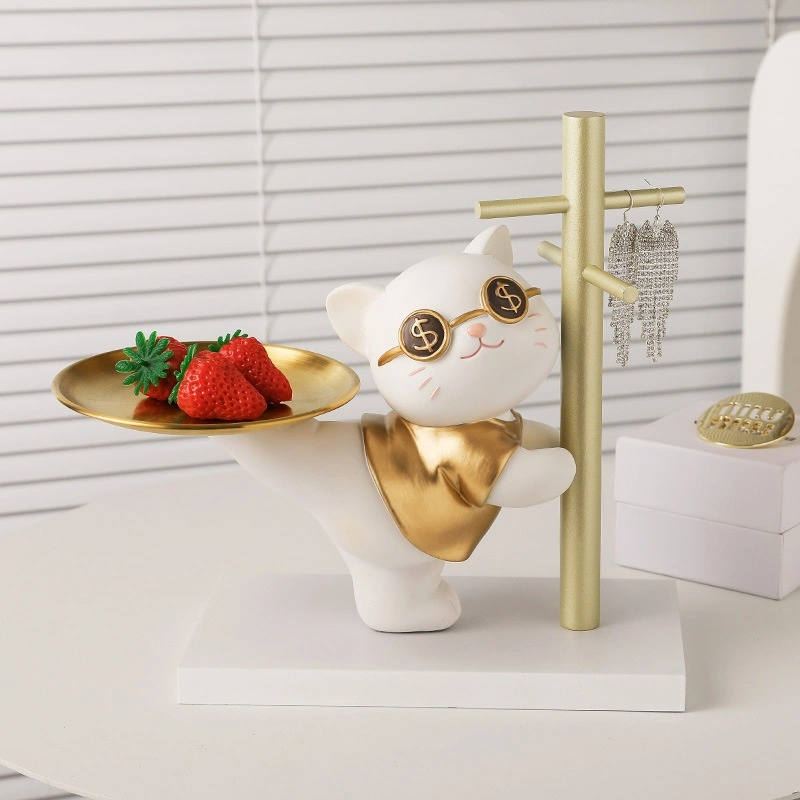 Lucky Cat Resin Crafts Storage Gifts Home Decoration