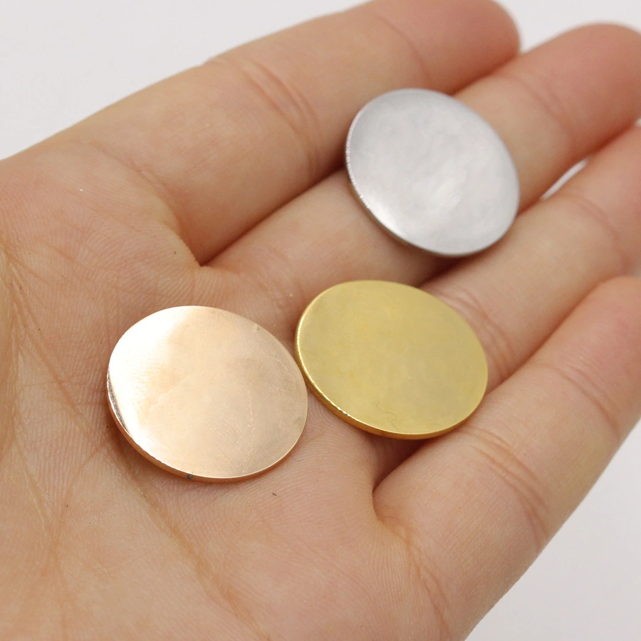 Mirror Titanium Steel Non-hole Wafer Pendant Ornaments Accessories