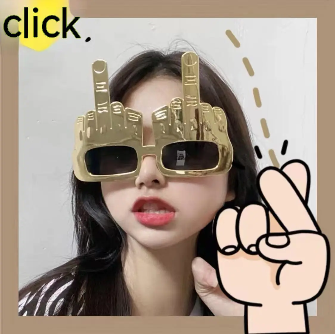 Creative Middle Finger Funny Glasses Performance Props Sunglasses