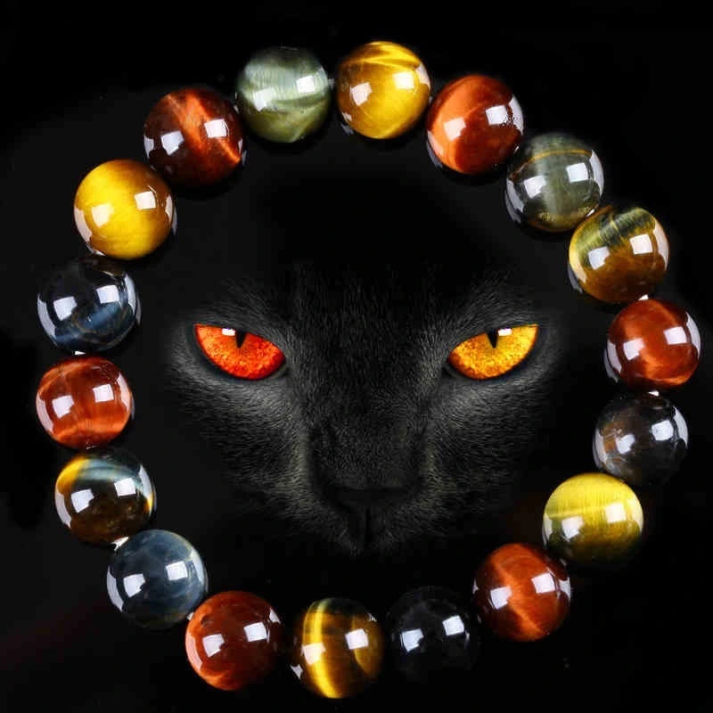 Three-color Tiger-eye Bracelet Eye Stone