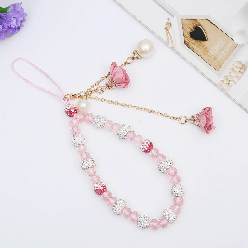 Short Mobile Phone Lanyard Creative Plaster Flower Bracelet